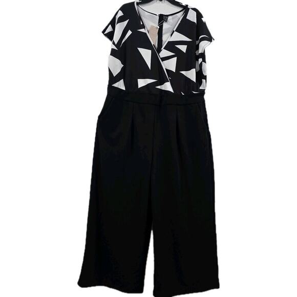 Emery Rose Womens Jumpsuit Wide Leg V-Neck Sleeveless Casual Plus Size 4XL - Picture 1 of 11